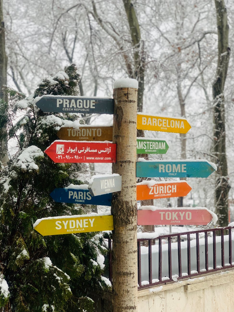 colorful navigational signages